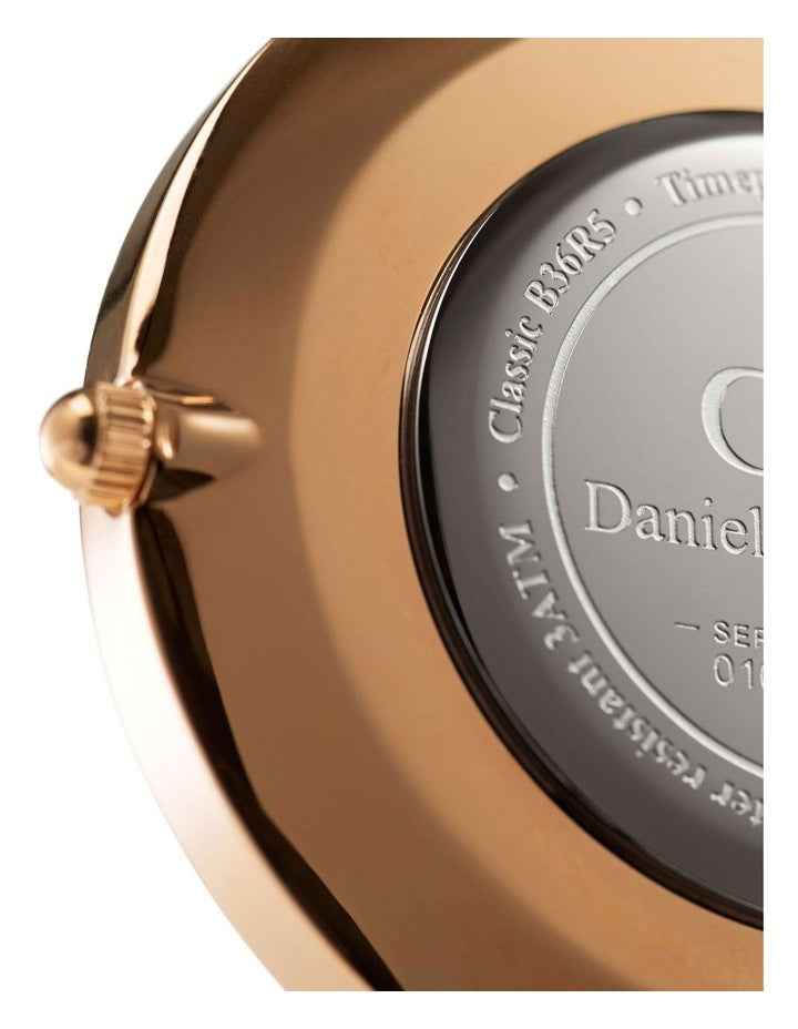 40mm Classic St Mawes Leather Watch in Rose Gold