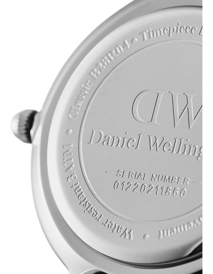 40mm Classic St Mawes Leather Watch in Silver