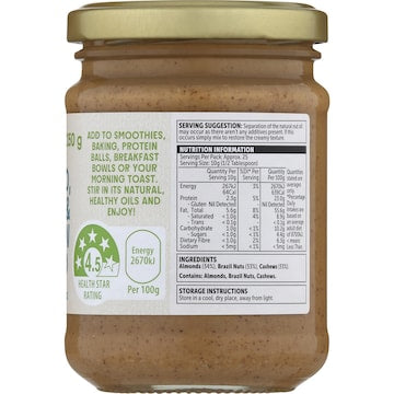 Macro Natural Brazil Almond & Cashew Spread 250g