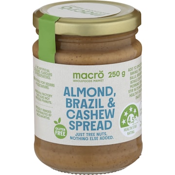 Macro Natural Brazil Almond & Cashew Spread 250g
