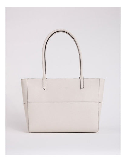 Hansel Leather Tote Bag in Stone