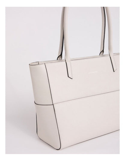 Hansel Leather Tote Bag in Stone