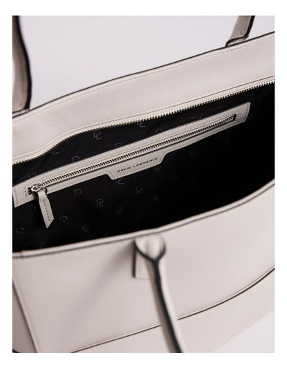 Hansel Leather Tote Bag in Stone