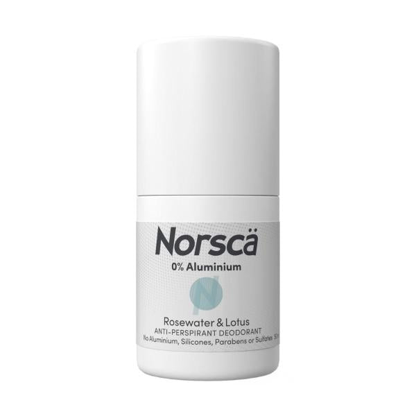 NORSCA ALUMINIUM FREE ANTIPERSPIRANT ROLL ON ROSEWATER & LOTUS 50ML