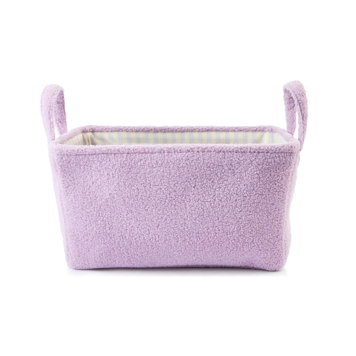 Boucle Basket with Stripe Liner - Purple