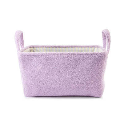 Boucle Basket with Stripe Liner - Purple