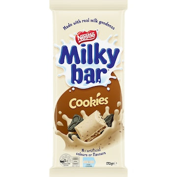 Milkybar Cookies & Cream White Choc Block 170g