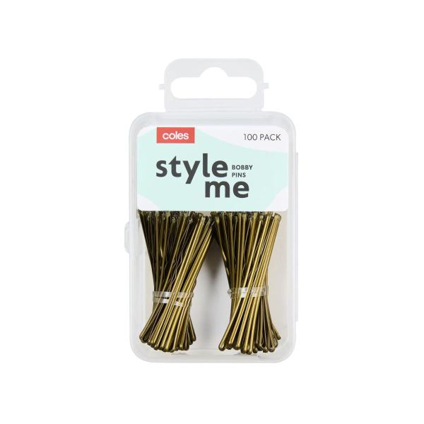 COLES BOBBY PINS BLONDE 100 PACK
