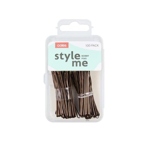 COLES BOBBY PINS BROWN 100 PACK