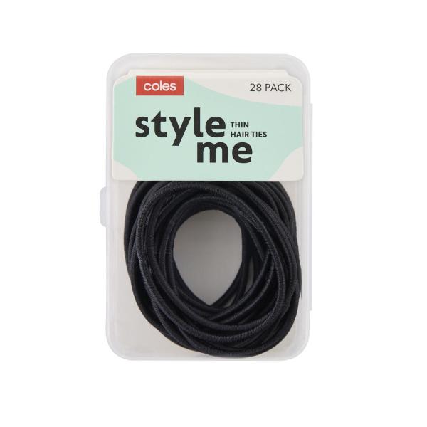 COLES PONYTAILER THIN BLACK 28 PACK