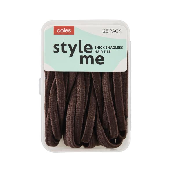 COLES PONYTAILER SNAGLESS THICK BROWN 28 PACK