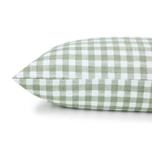 Gingham Cotton Flannelette Sheet Set - Single Bed, Green