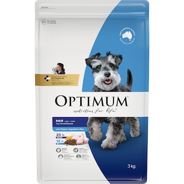 Optimum Adult Toy Small Breed Dry Dog Food Chicken Veg & Rice 3kg