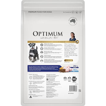 Optimum Adult Toy Small Breed Dry Dog Food Chicken Veg & Rice 3kg