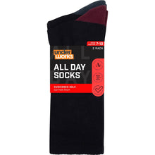 Underworks Mens All Day Cushion Foot Socks Black Size 7-10 Assorted 2 Pack