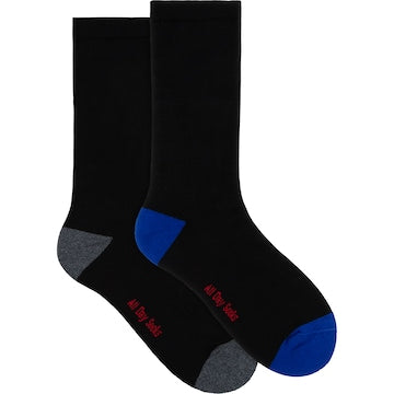 Underworks Mens All Day Cushion Foot Socks Black Size 7-10 Assorted 2 pack