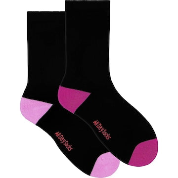 Underworks Womens All Day Cushion Foot Socks Black Size 5-8 2 pack