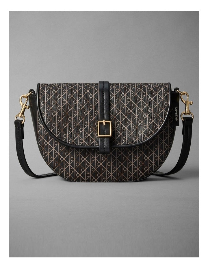Emblem Aop Crossbody Bag in Black Desert Taupe A
