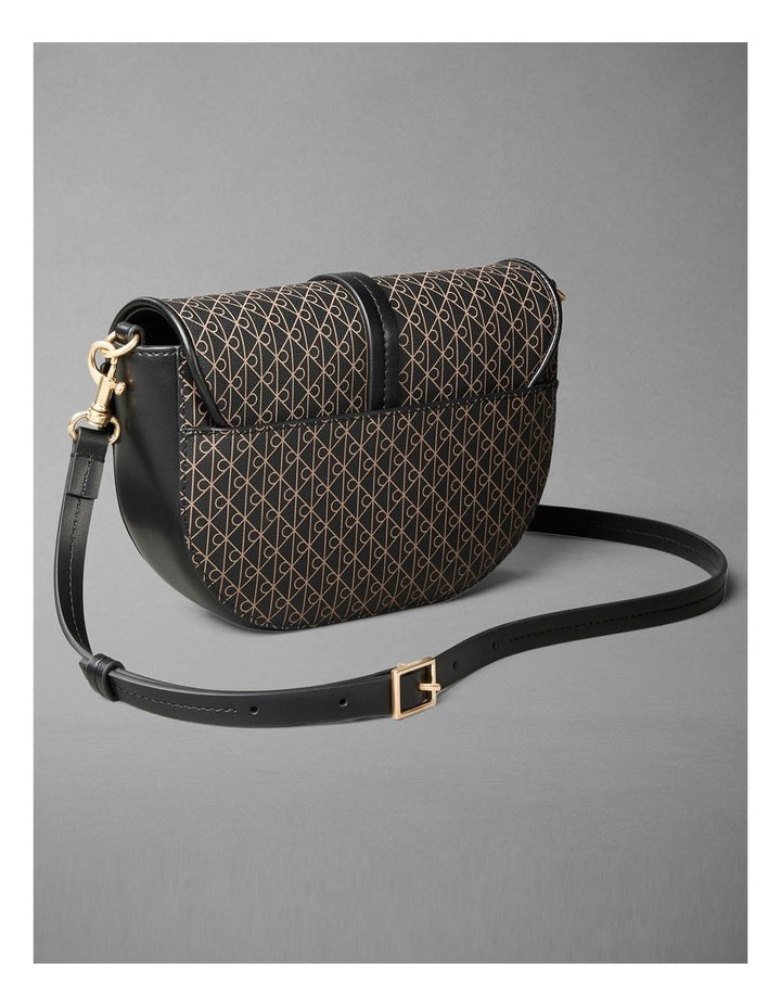 Emblem Aop Crossbody Bag in Black Desert Taupe A