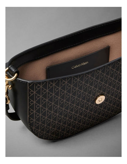 Emblem Aop Crossbody Bag in Black Desert Taupe A