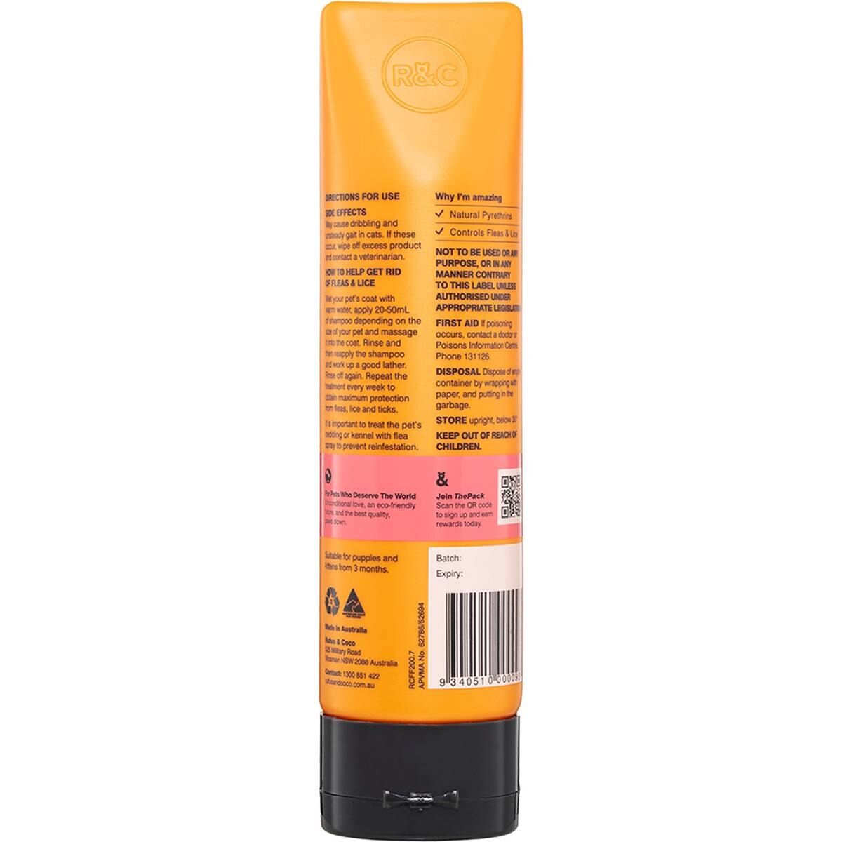 Rufus & Coco Flea Flee Dog Treatment Shampoo 200ml