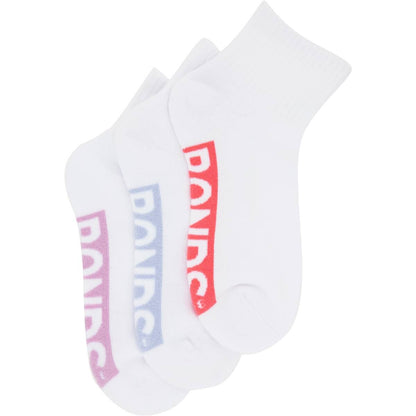 Bonds Womens Socks Sports 1/4 Size 8-11 Assorted 3 Pack