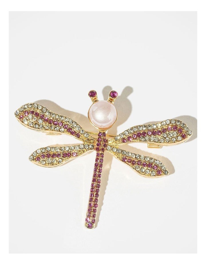 Barcs Petite dragonfly brooch BA02087PBPNKO in Pink
