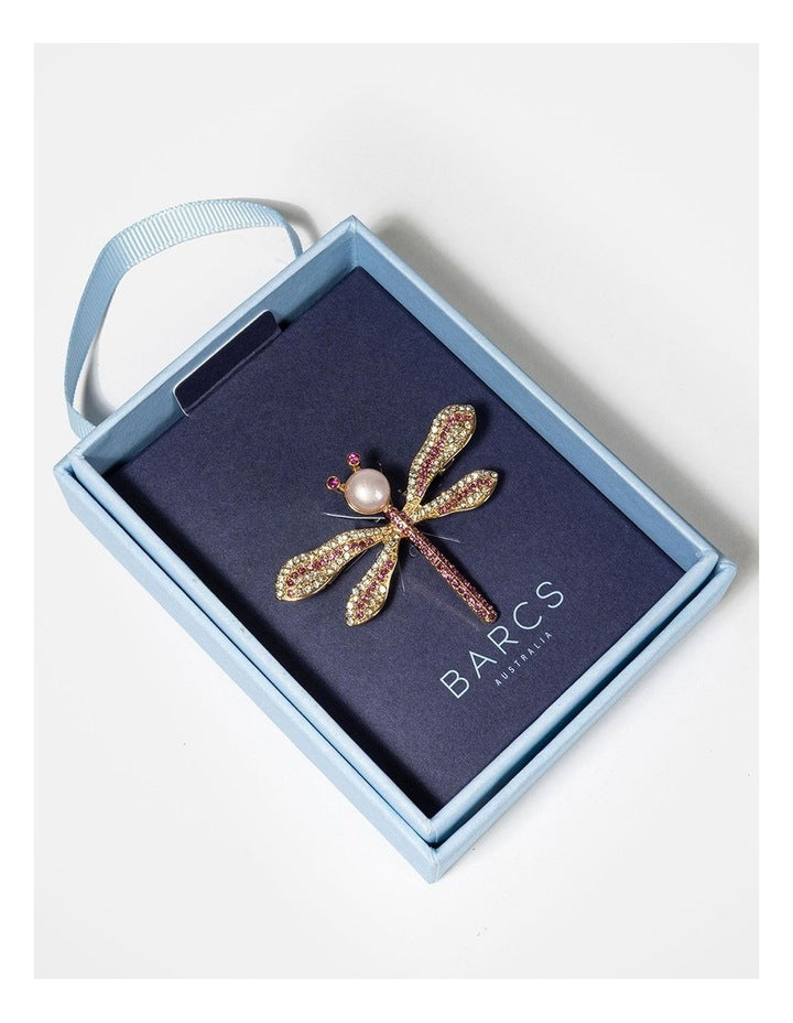 Barcs Petite dragonfly brooch BA02087PBPNKO in Pink