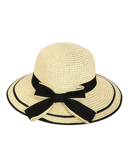 Gregory Ladner Turned Down Brim Hat With Bow Ghcf004M In Natural