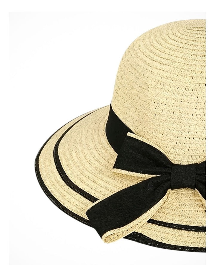 Gregory Ladner Turned Down Brim Hat With Bow Ghcf004M In Natural