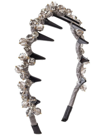 Gregory Ladner Beaded Headband Ghaf025M In Grey