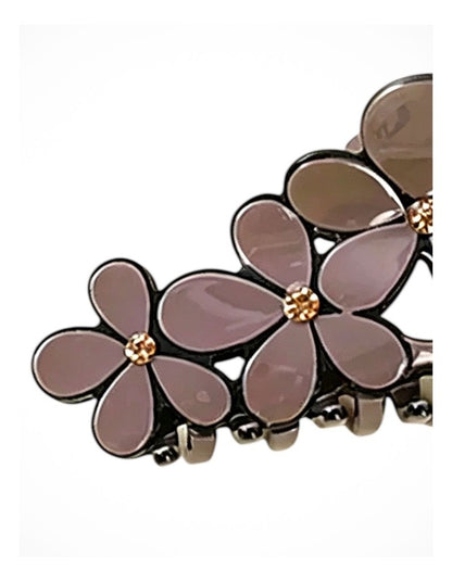 Gregory Ladner Floral Hair Claw Ghaf027M In Charcoal