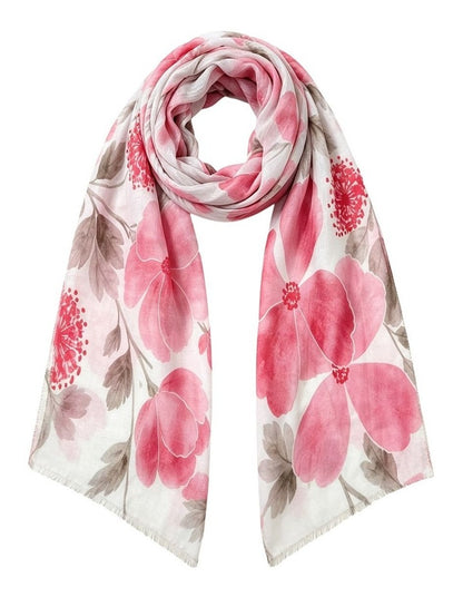 Gregory Ladner Floral Print Scarf Gnkf012M In Pink