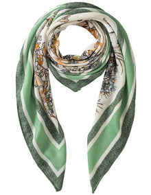 Gregory Ladner Botanical And Butterfly Kerchief Gnkf019M In Green