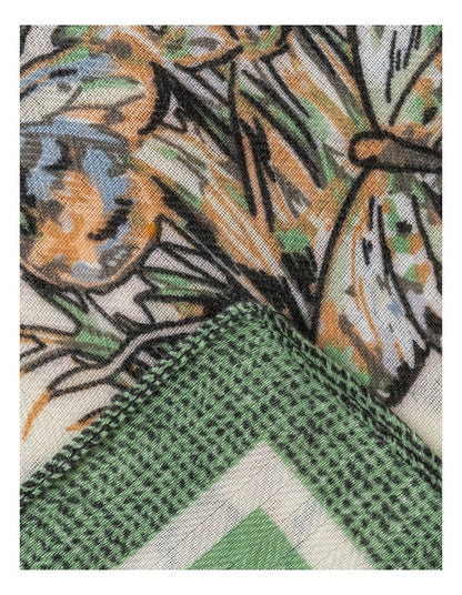 Gregory Ladner Botanical And Butterfly Kerchief Gnkf019M In Green