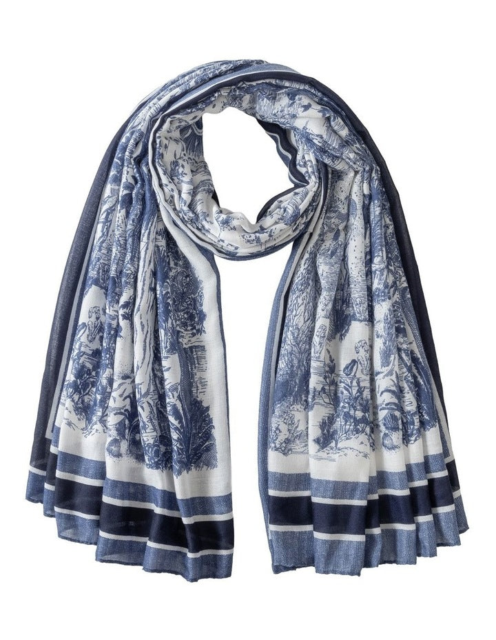 Gregory Ladner Botanical Print With Border Gnkf025M In Blue