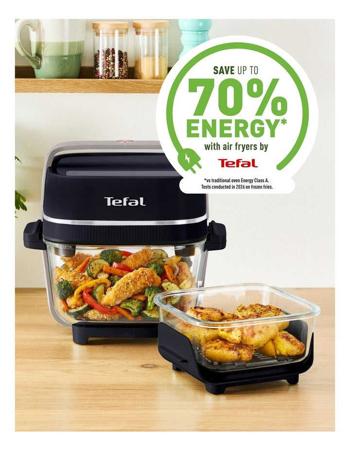 Crisp & Go Portable Glass Air Fryer in Black FB7018