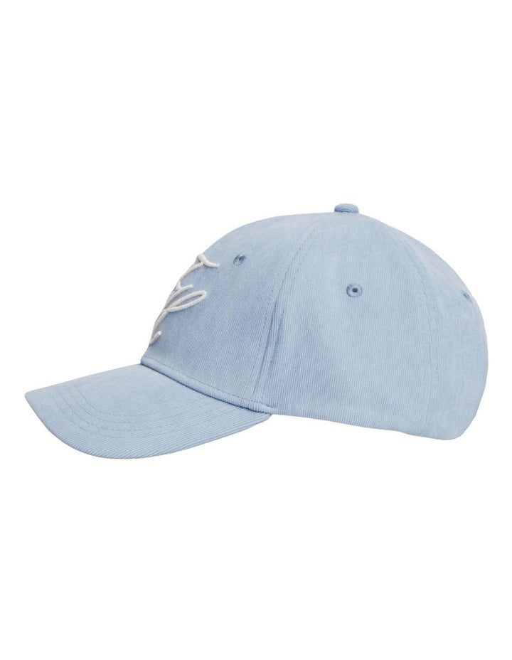 Logo Embroidery Corduroy Baseball Cap in Blue