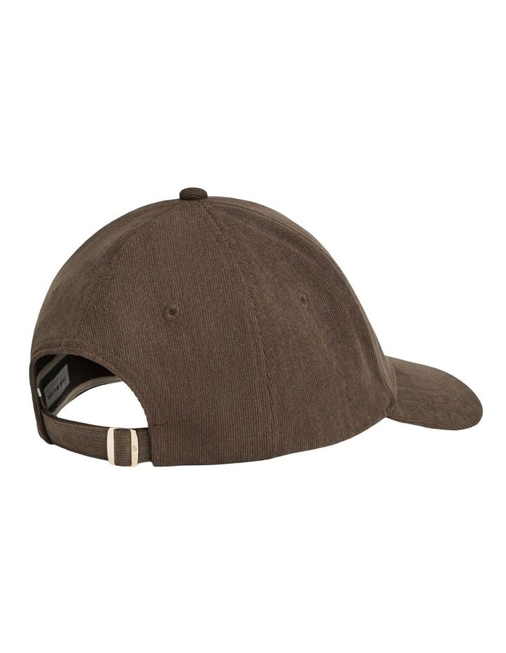 Logo Embroidery Corduroy Baseball Cap in Brown
