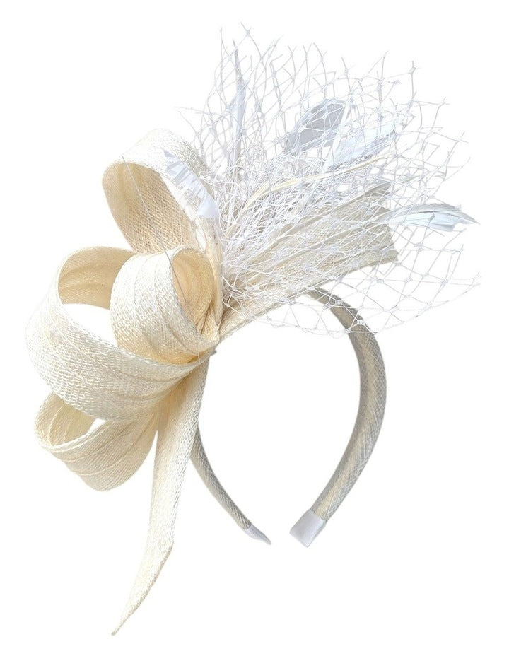 Gregory Ladner Fascinator in White