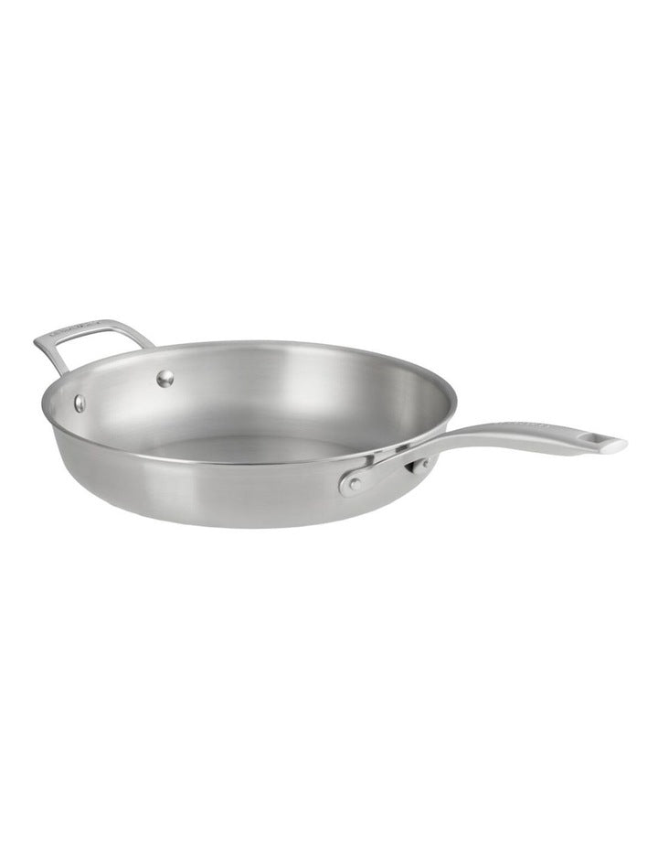 Essentials 3-Ply 28cm Frying Pan Uncoated with Helper Handle