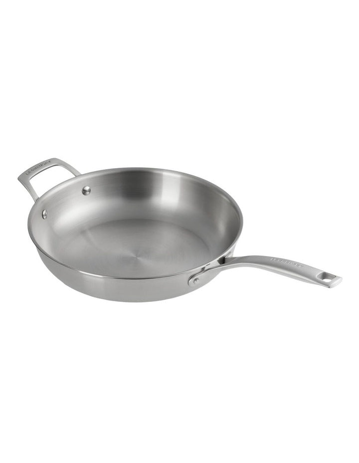 Essentials 3-Ply 28cm Frying Pan Uncoated with Helper Handle