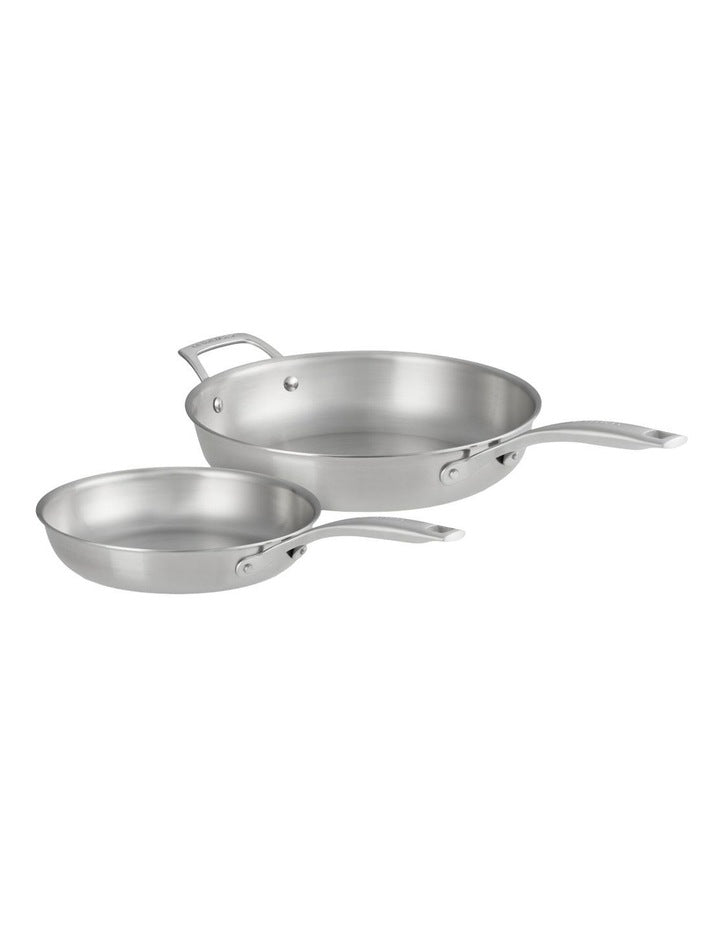 Essentials 3-Ply Frypan 2 Piece Set Uncoated 24/28cm