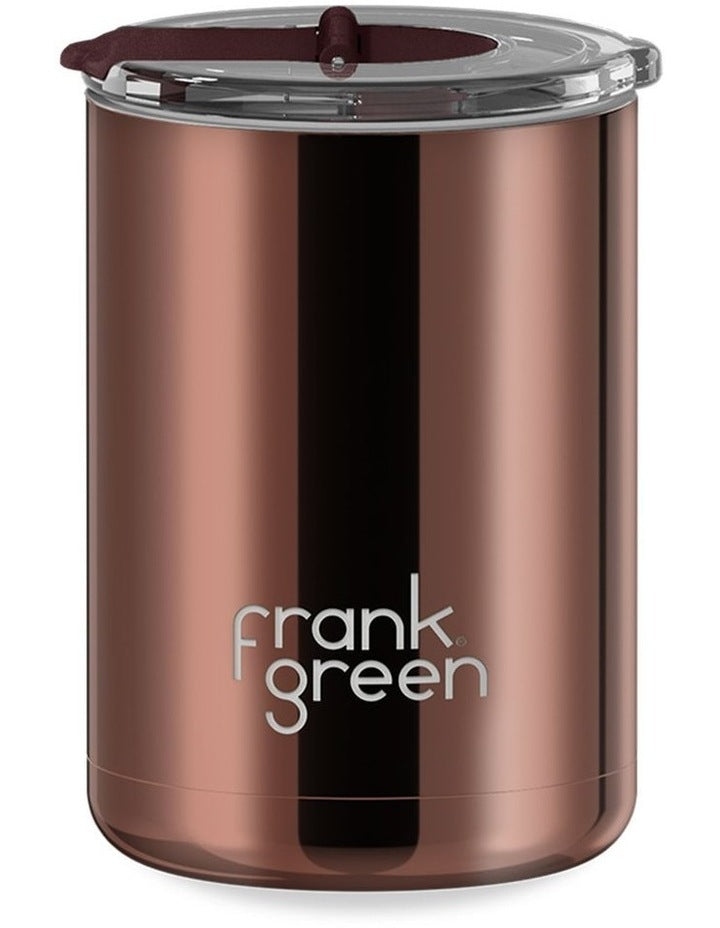 12oz/355ml Stainless Steel Coffee Cup with Hinged Screw Lid Chocolate Chrome