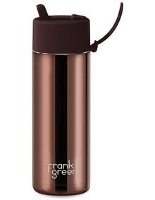 20oz/595ml Stainless Steel Reusable Bottle with Flip Straw Lid Chocolate Chrome