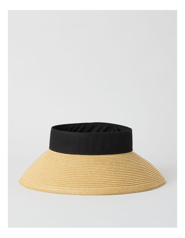 Braided Roll Up Visor in Tan