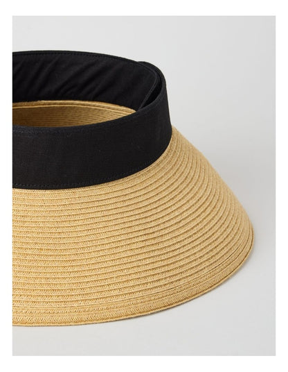 Braided Roll Up Visor in Tan