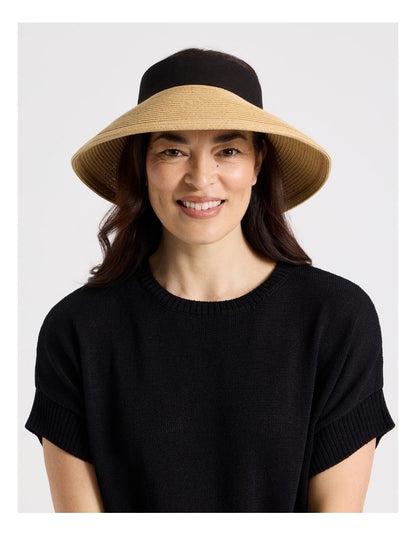 Braided Roll Up Visor in Tan