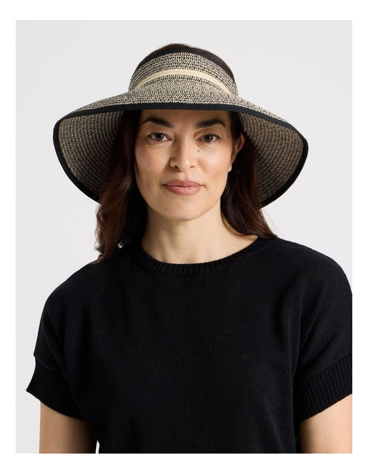 Roll Up Visor in Black and White