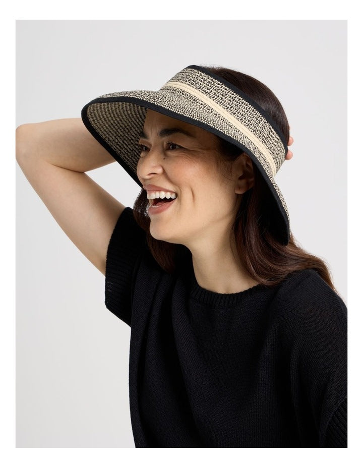 Roll Up Visor in Black and White